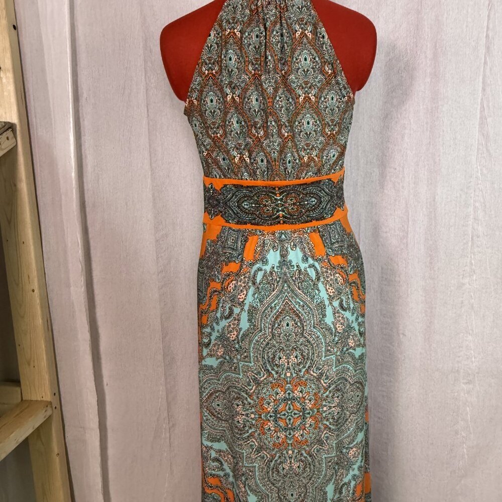London Times Dress Womens Size 6 Multicolor Maxi Tank Boho Floral Print E435 - Picture 4 of 12